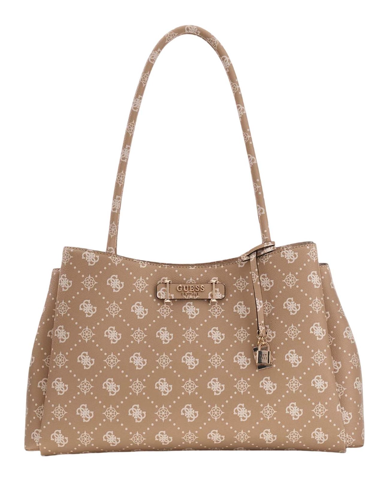 GUESS Carrie Logo Girlfriend Carryall Biscotti Logo
