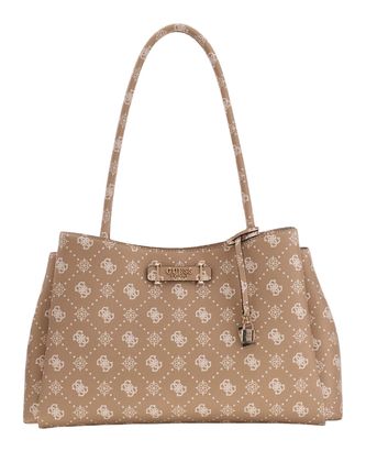 GUESS Carrie Logo Girlfriend Carryall Biscotti Logo
