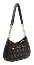 GUESS Carrie Logo Top Zip Shoulder Bag Espresso Logo