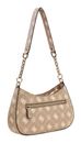 GUESS Carrie Logo Top Zip Shoulder Bag Biscotti Logo