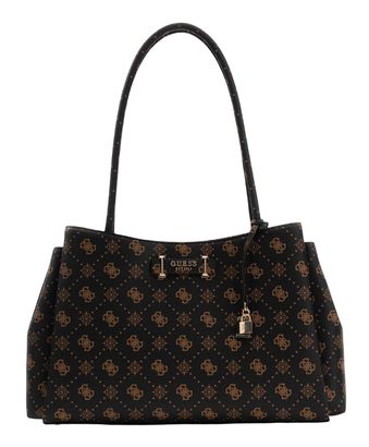GUESS Carrie Logo Girlfriend Carryall Espresso Logo