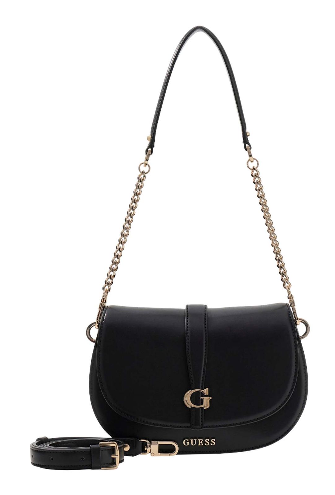 GUESS Carrie Flap Shoulder Bag Black