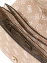 GUESS Carrie Logo Flap Shoulder Bag Biscotti Logo