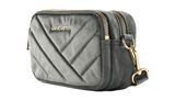 LANCASTER Velvet Matelassé Zip Crossbody Bag M Gris