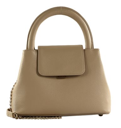 LANCASTER Carla Flap Hand Bag With Clasp Beige LANCASTER Carla Flap Hand Bag With Clasp Beige