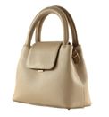 LANCASTER Carla Flap Hand Bag With Clasp Beige