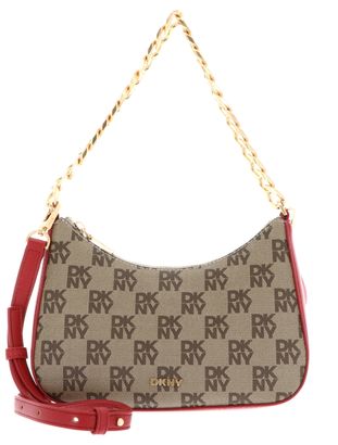 DKNY Jenna Demi Crossbody Bag Chino / Bright Red