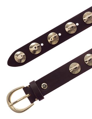 b.belt Luna Gold Leather Belt W75 Dark Brown
