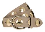 b.belt Luna Gold Leather Belt W95 Cream