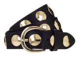 b.belt Luna Gold Leather Belt W100 Black