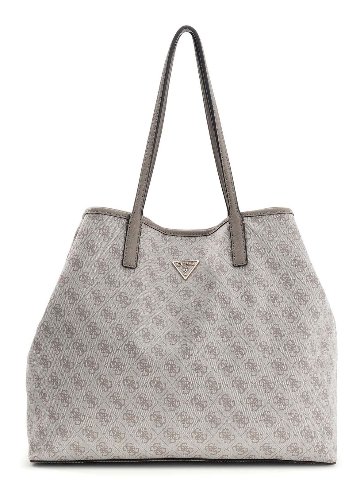 GUESS Eco Victtoria Large 2 In 1 Tote Dark Taupe Logo GUESS Eco Victtoria Large 2 In 1 Tote Dark Taupe Logo
