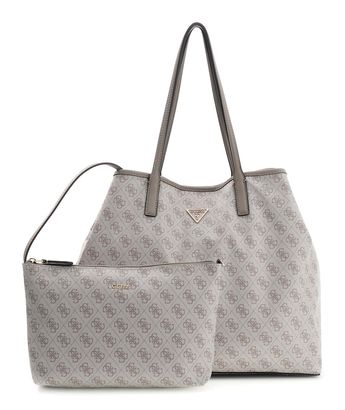 GUESS Eco Victtoria Large 2 In 1 Tote Dark Taupe Logo