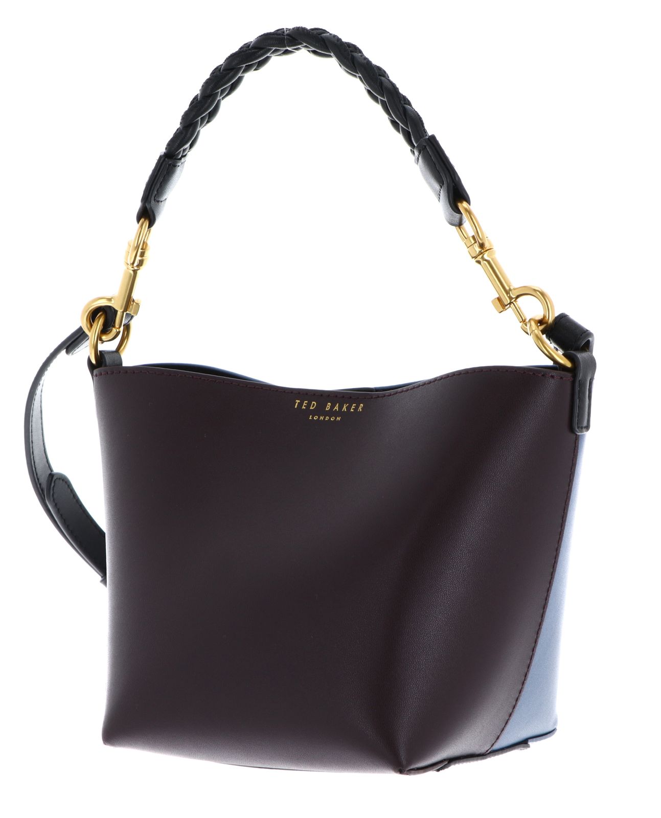 Ted Baker Wynola Woven Handle Colourblock Small Bag Wine Ted Baker Wynola Woven Handle Colourblock Small Bag Wine