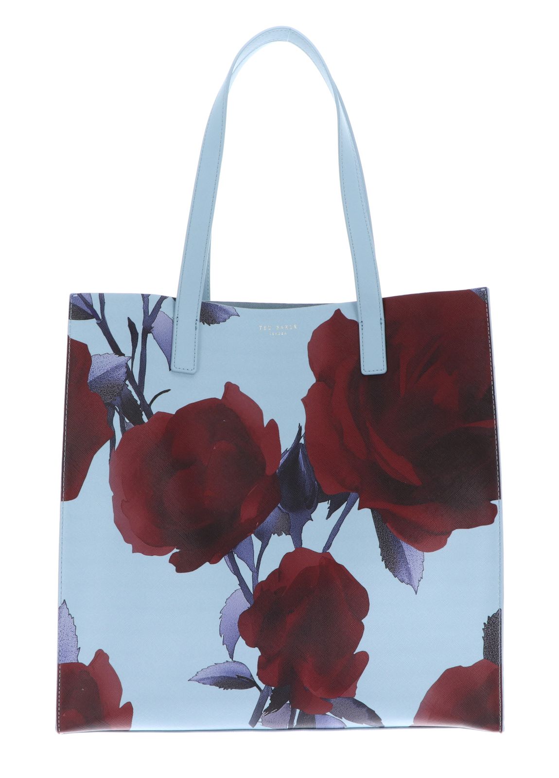 Ted Baker Elyzaa Large Rose Print Icon Bag L Mid Blue