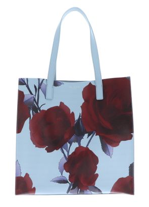 Ted Baker Elyzaa Large Rose Print Icon Bag L Mid Blue