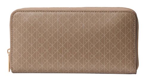 Calvin Klein Emblem Zip Around Wallet Desert Taupe