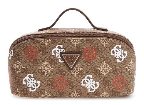 GUESS Eliette Logo Cosmetic Travel Bag L Latte Logo / Ginger
