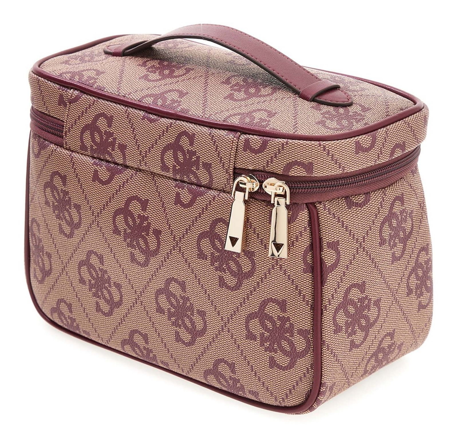 GUESS Toiletry Train Case Burgundy Logo GUESS Toiletry Train Case Burgundy Logo
