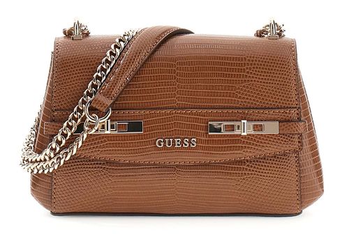 GUESS Melinda Mini Convertible Xbody Flap Bag Cognac