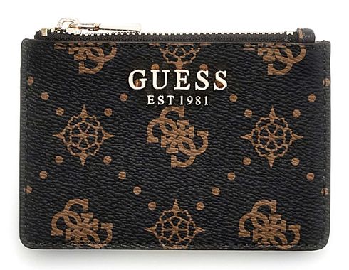 GUESS Carrie Logo SLG Credit Card Case Espresso Logo