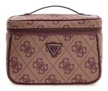 GUESS Toiletry Train Case Burgundy Logo