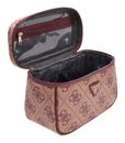 GUESS Toiletry Train Case Burgundy Logo