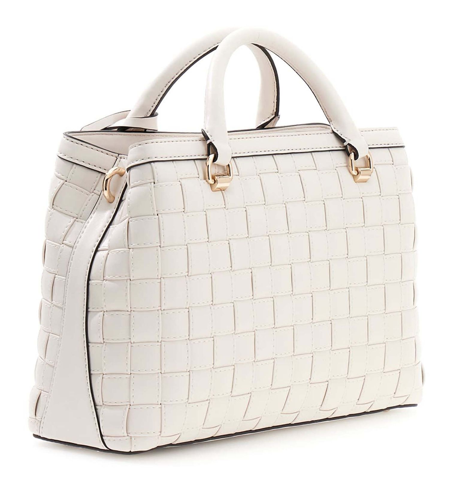 GUESS Sandy Girlfriend Satchel Cream White GUESS Sandy Girlfriend Satchel Cream White