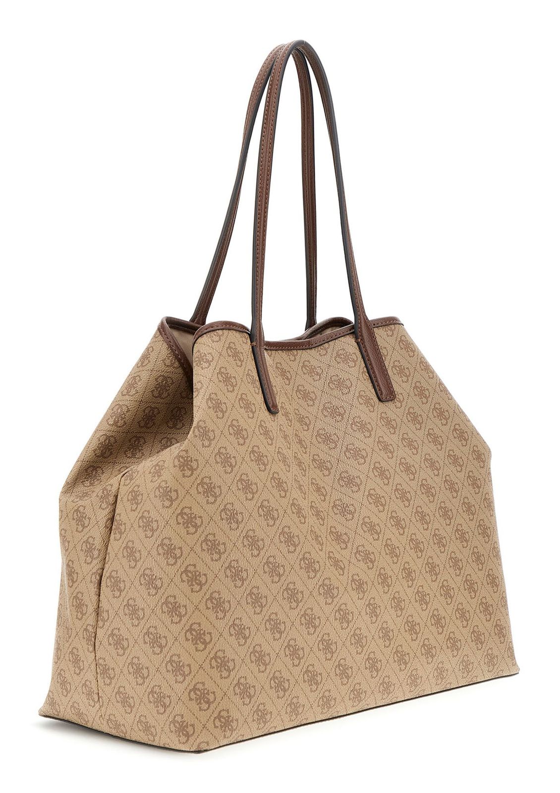 GUESS Eco Victtoria Large 2 In 1 Tote Latte Logo / Brown GUESS Eco Victtoria Large 2 In 1 Tote Latte Logo / Brown