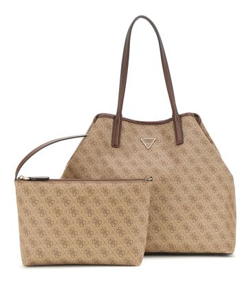 GUESS Eco Victtoria Large 2 In 1 Tote Latte Logo / Brown