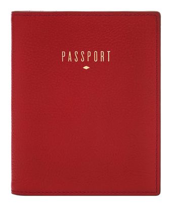 FOSSIL Travel RFID Passport Case Garnet