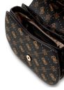 GUESS Carrie Logo Flap Shoulder Bag Espresso Logo GUESS Carrie Logo Flap Shoulder Bag Espresso Logo