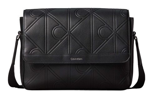 Calvin Klein Emblem Aop Emboss Flap Messenger Black