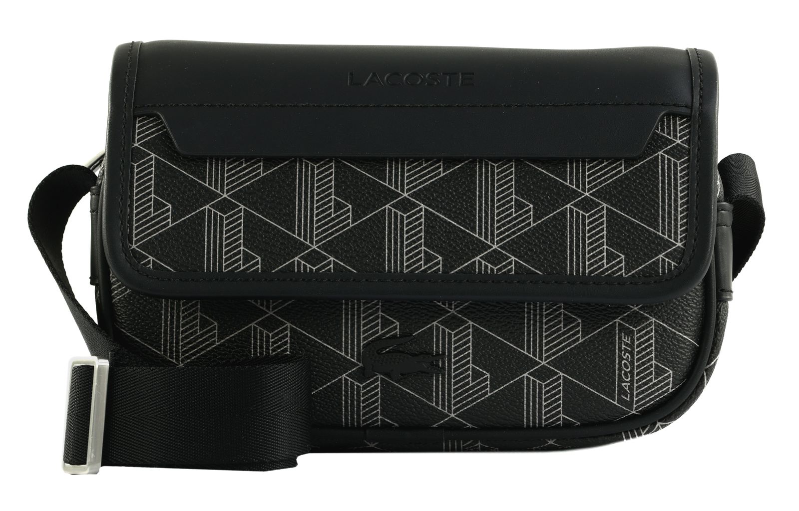 LACOSTE The Blend Messenger Bag XS Monogram Noir Gris