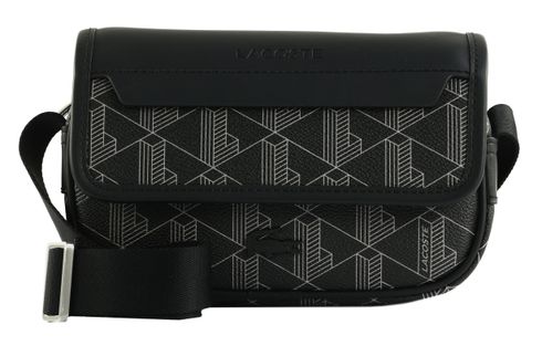 LACOSTE The Blend Messenger Bag XS Monogram Noir Gris