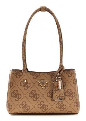 GUESS Meridian II Shoulder Satchel Bag Latte Logo