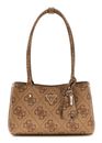 GUESS Meridian II Shoulder Satchel Bag Latte Logo