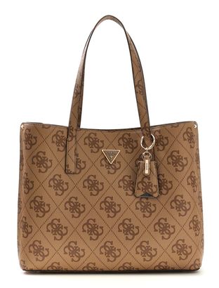 GUESS Meridian II Girlfriend Tote Bag Latte Logo