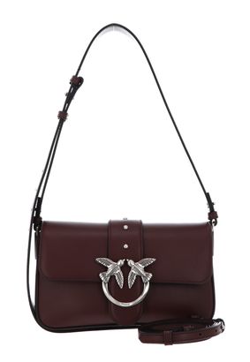 PINKO Love One Mini Slouchy FL S Burgundy Wine - Old Silver