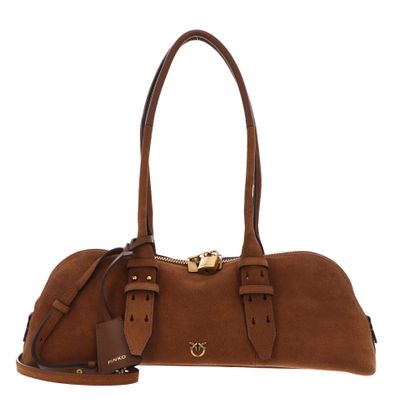 PINKO Bowling Horizontal Big Suede + Brown - Lion - Antique Gold