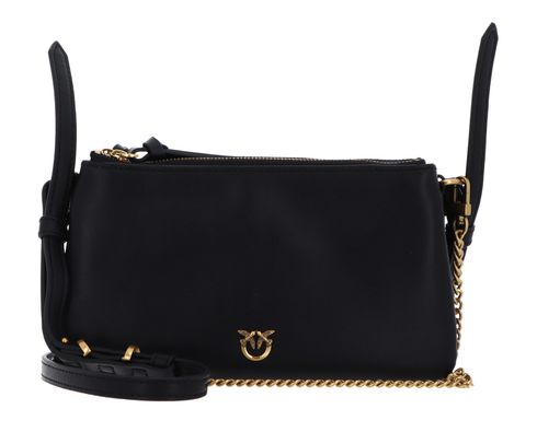 PINKO Double Mini Vitello Morbido Black + Antique Gold