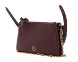 PINKO Double Mini Vitello Morbido Burgundy Wine - Antique Gold