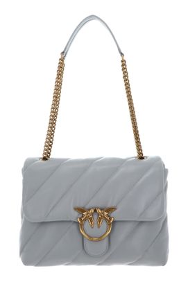 PINKO Love Puff Big CL Sheep Nappa L Pearl Grey - Antique Gold