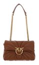 PINKO Love Puff Classic CL Sheep Nappa Quilt M Brown - Lion - Antique Gold