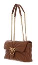 PINKO Love Puff Classic CL Sheep Nappa Quilt M Brown - Lion - Antique Gold