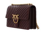 PINKO Love One Classic DC Sheep Nappa Chevron M Burgundy Wine - Antique Gold