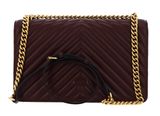 PINKO Love One Classic DC Sheep Nappa Chevron M Burgundy Wine - Antique Gold