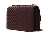PINKO Love One Classic DC Sheep Nappa Chevron M Burgundy Wine - Antique Gold