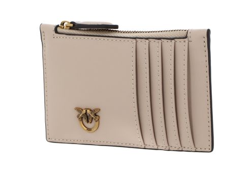 PINKO Airone Cardholder Beige - Smoke Grey - Antique Gold