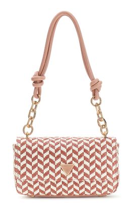 GUESS Tessi Flap Shoulder Bag Coral Pink Multi
