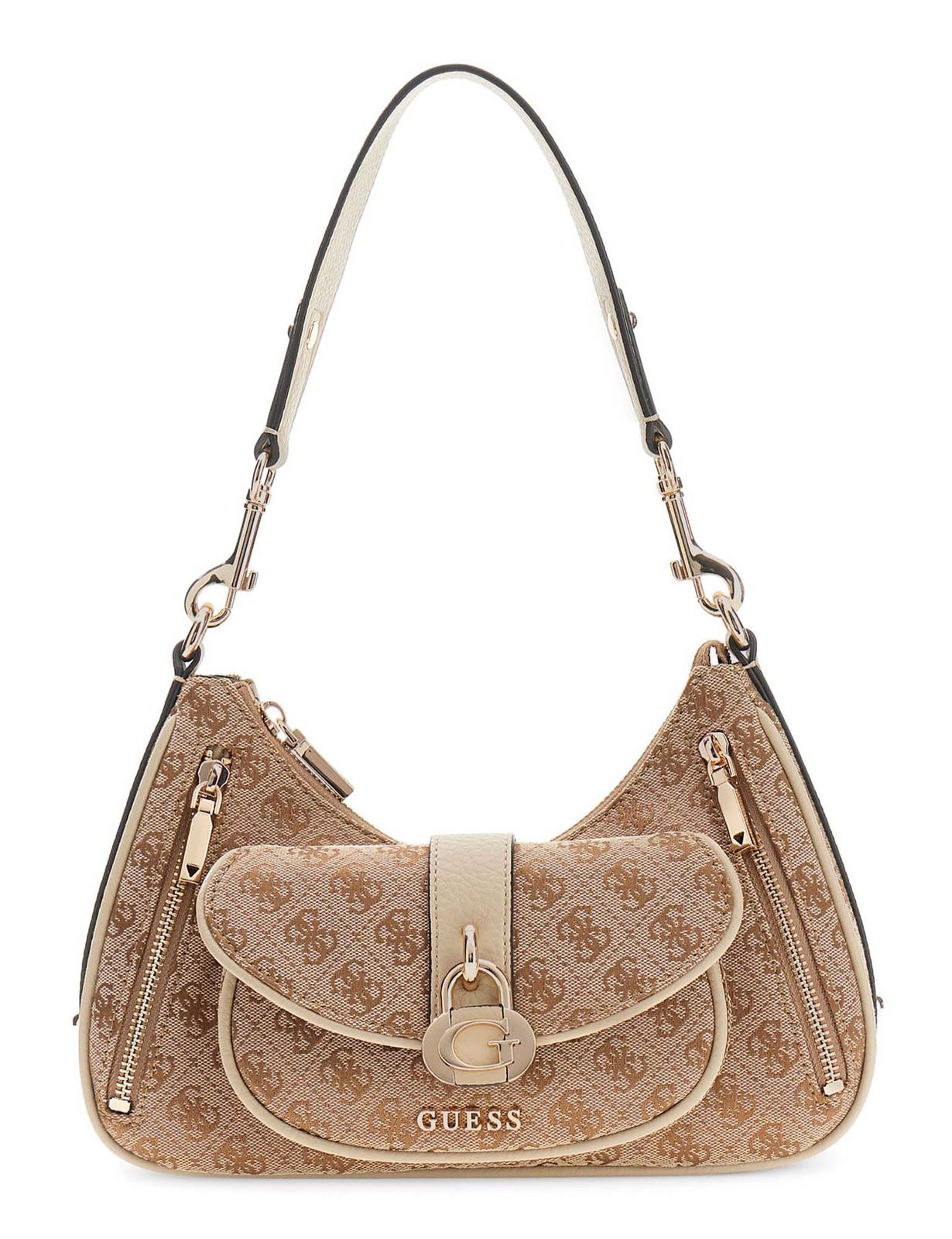 GUESS Jessa Shoulder Bag Latte Logo